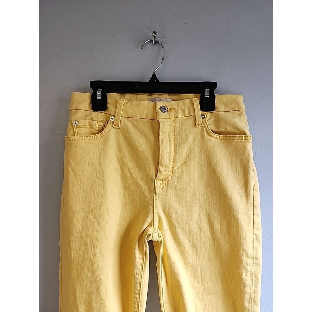 7 Seven for all Mankind Womens 27 Bright Yellow ‎ Summer Jeans - Picture 2 of 10